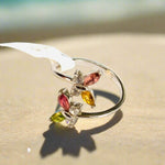 925 Sterling Silver Butterly Tourmaline Crystal Ring | Balance Protection Grounding - Ai NeDefault Category
