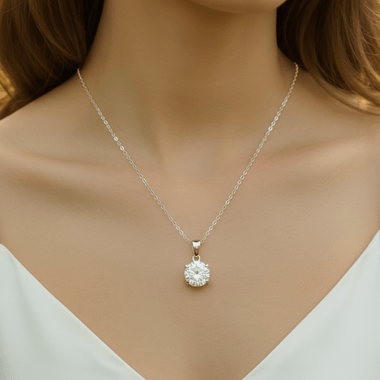 925 Sterling Silver Clear Quartz Crystal Pendant - Ai NeGifts & Crystals