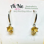 925 Sterling Silver Drop Earrings Crystal Citrine - Ai NeDefault Category