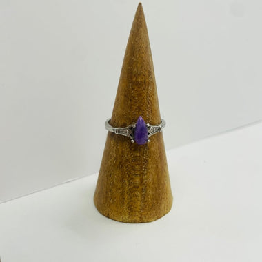 925 Sterling Silver Drop Shape Sugilite Crystal Ring | Spiritual Growth Protection Healing - Ai NeDefault Category