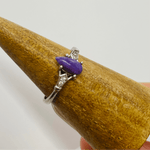 925 Sterling Silver Drop Shape Sugilite Crystal Ring | Spiritual Growth Protection Healing - Ai NeDefault Category