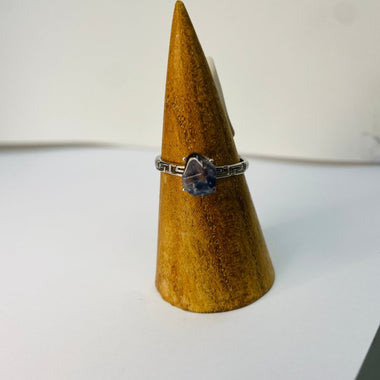 925 Sterling Silver Dumortierite Crystal Ring - Ai NeJewellery