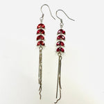 925 Sterling Silver Earrings Crystal Gemstone Red Sapphire - Ai NeDefault Category