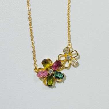 925 Sterling Silver Gold Plated Tourmaline Crystal Necklace | Balance Protection Grounding - Ai NeDefault Category