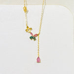 925 Sterling Silver Gold Plated Tourmaline Crystal Necklace | Balance Protection Grounding - Ai NeDefault Category