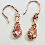 925 Sterling Silver Hook Earrings Crystal Gemstone Morganite - Ai NeDefault Category