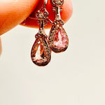 925 Sterling Silver Hook Earrings Crystal Gemstone Morganite - Ai NeDefault Category