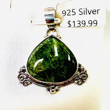 925 Sterling Silver Jade Crystal Pendant - Luck, Prosperity & Health - Ai NeDefault Category