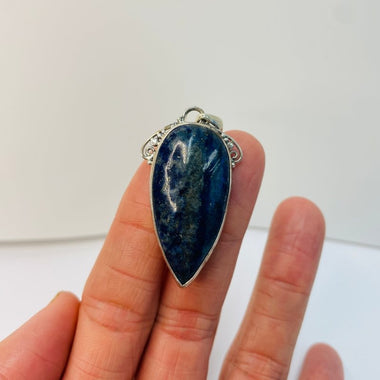 925 Sterling Silver Large Drop Shaped Lapis Lazuli Crystal Pendant - Ai NeGifts & Crystals