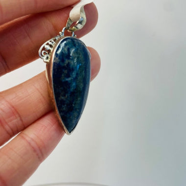925 Sterling Silver Large Drop Shaped Lapis Lazuli Crystal Pendant - Ai NeGifts & Crystals
