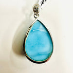 925 Sterling Silver Larimar Drop Crystal Pendant | Soothing - Ai NeDefault Category
