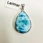 925 Sterling Silver Larimar Drop Crystal Pendant | Soothing - Ai NeDefault Category