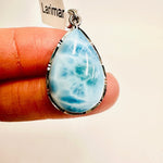 925 Sterling Silver Larimar Drop Crystal Pendant | Soothing - Ai NeDefault Category