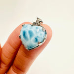 925 Sterling Silver Larimar Heart Crystal Pendant | Soothing - Ai NeDefault Category