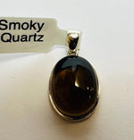 925 Sterling Silver Oval Shaped Smoky Quartz Crystal Pendant | Grounding Protection Balance - Ai NeDefault Category