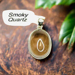 925 Sterling Silver Oval Shaped Smoky Quartz Crystal Pendant | Grounding Protection Balance - Ai NeDefault Category