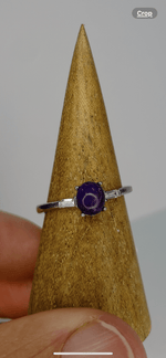 925 Sterling Silver Oval Shaped Sugilite Crystal Ring | Spiritual Growth Protection Healing - Ai NeDefault Category