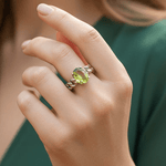 925 Sterling Silver Peridot Crystal Gemstone Ring | Healing Renewal Protection - Ai NeDefault Category