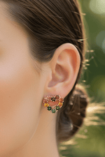 925 Sterling Silver Rose Gold Plated Heart Tourmaline Crystal Earring | Balance Protection Grounding - Ai NeDefault Category