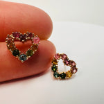 925 Sterling Silver Rose Gold Plated Heart Tourmaline Crystal Earring | Balance Protection Grounding - Ai NeDefault Category