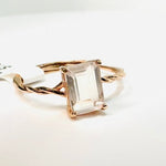925 Sterling Silver Rose Gold Plated Ring Crystal Gemstone Rose Quartz - Ai NeDefault Category