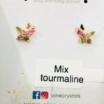 925 Sterling Silver Rose Gold Plated Tourmaline Butterfly Crystal Earring | Balance Protection Grounding - Ai NeDefault Category