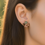 925 Sterling Silver Rose Gold Plated Tourmaline Crystal Earring | Balance Protection Grounding - Ai NeDefault Category