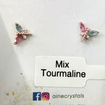 925 Sterling Silver Rose Gold Plated Tourmaline Crystal Earring | Balance Protection Grounding - Ai NeDefault Category