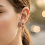 925 Sterling Silver Rose Gold Plated Tourmaline Crystal Earring | Balance Protection Grounding - Ai NeDefault Category
