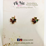 925 Sterling Silver Rose Gold Plated Tourmaline Crystal Earring | Balance Protection Grounding - Ai NeDefault Category