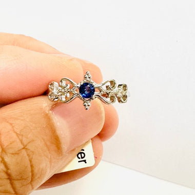 925 Sterling Silver Round Sapphire Crystal Ring - Ai NeJewellery
