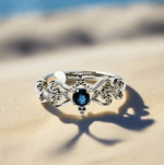 925 Sterling Silver Round Sapphire Crystal Ring - Ai NeJewellery