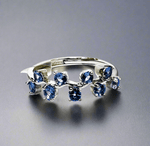 925 Sterling Silver Round Shaped Authentic Tanzanite Crystal Ring | Spiritual Awareness Intuition Transformation - Ai NeDefault Category