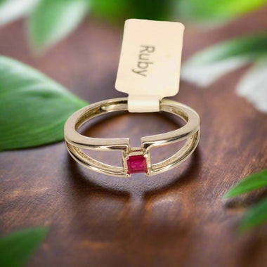 925 Sterling Silver Ruby Precious Stone Ring | Passion, Vitality, and Protection - Ai NeDefault Category