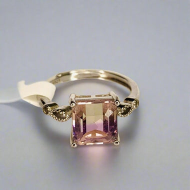925 Sterling silver Square Authentic Ametrine Crystal Ring | Peace Protection and Spiritual Clarity - Ai NeDefault Category