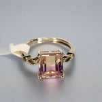 925 Sterling silver Square Authentic Ametrine Crystal Ring | Peace Protection and Spiritual Clarity - Ai NeDefault Category