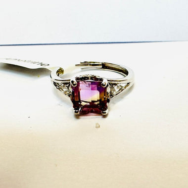 925 Sterling silver Square Authentic Ametrine Crystal Ring | Peace Protection and Spiritual Clarity - Ai NeDefault Category
