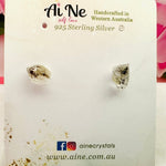 925 Sterling Silver Stud Earrings Crystals Gemstone Raw Herkimer Diamond - Ai NeDefault Category