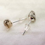 925 Sterling Silver Stud Earrings Crystals Gemstone Raw Herkimer Diamond - Ai NeDefault Category