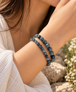 Certified! Black Devil Aquamarine Crystal Bracelet 6mm -7mm