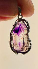 Very Rare!! Stunning Super 7 Pendant in 925 Silver 22mm x 12mm