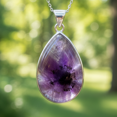 Very Rare!! Stunning Traphiche Amethyst Pendant in 925 Silver 25mm x15mm