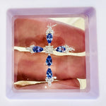925 Sterling Silver Cross Authentic Tanzanite Crystal Pendant  |  Spiritual Awareness Intuition Transformation
