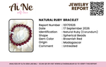 Certified! RARE RUBY Precious Stone Crystal Gemstone Bracelet size 10mm