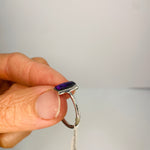 925 Sterling Silver Rectangular Shaped Sugilite Crystal Ring  |  Spiritual Growth Protection Healing