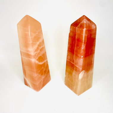 Rose Calcite Crystal Points / Tower 190 grams 10.5cm