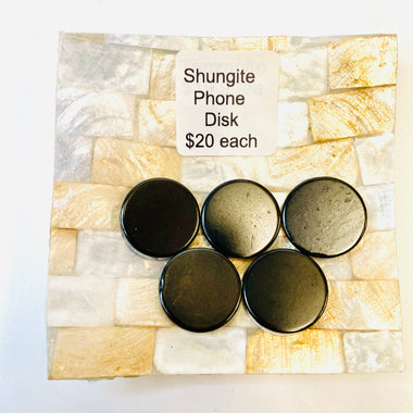 Genuine Russian Shungite Gemstone Phone Crystal Disks