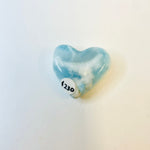 Authentic Larimar Crystal Love Heart Shape 3cm  |  Healing Energy Communication and Expression