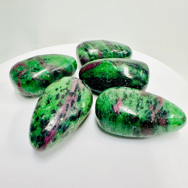 Genuine RUBY Zoisite Gemstone Crystal Tumble 40 grams