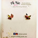 925 Sterling Silver Rose Gold Plated Tourmaline Crystal Earring  |   Balance Protection Grounding
